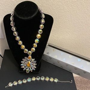 Rainbow necklace with match bracelet